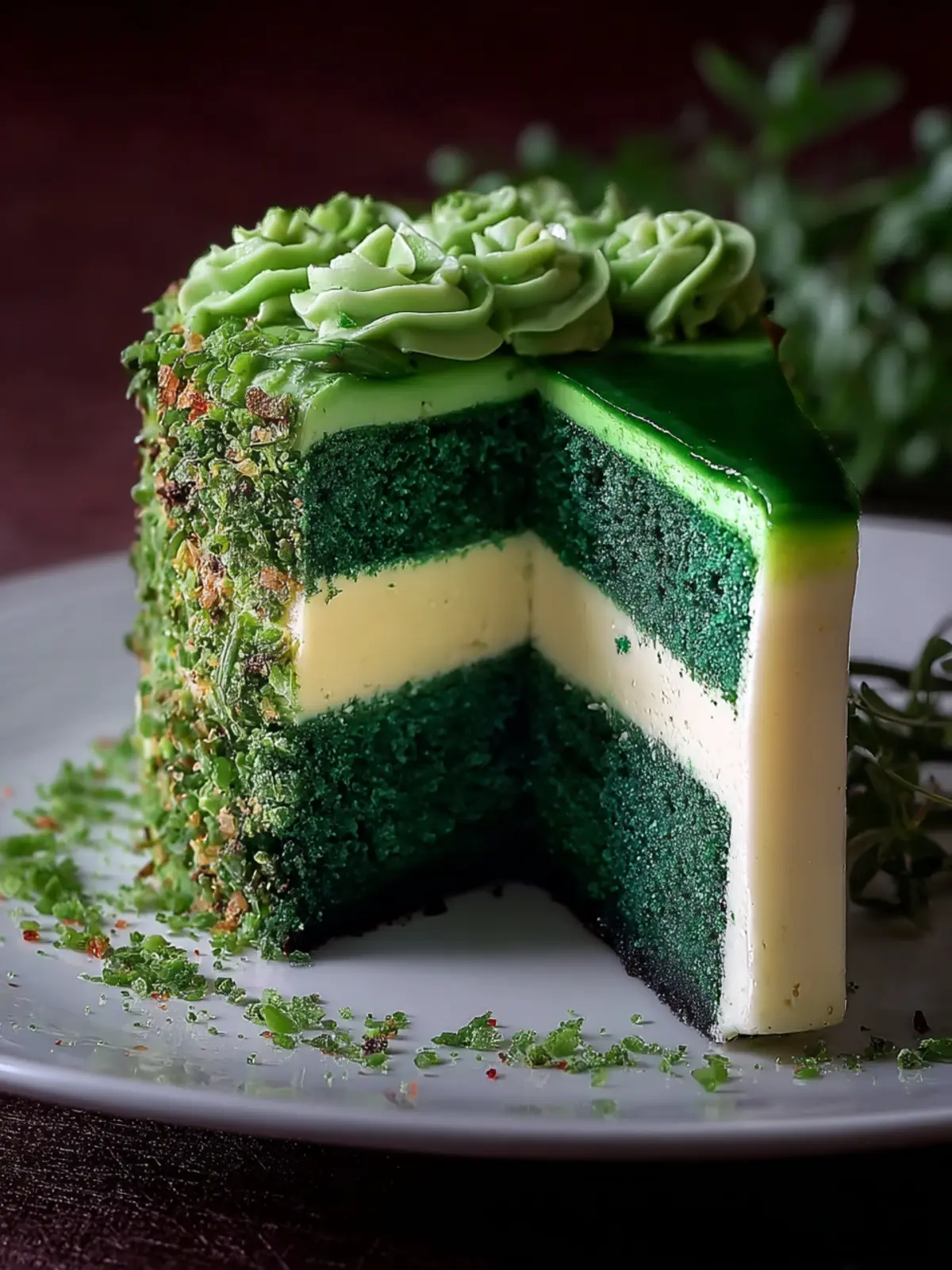 Green Velvet Cheesecake Cake First Image