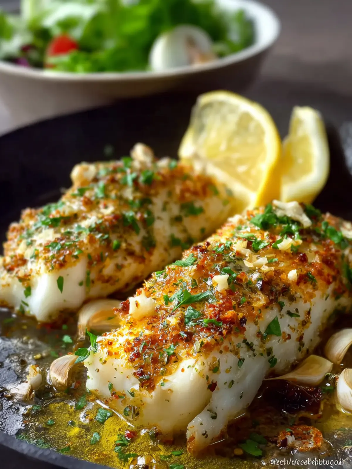 Baked Cod Recipe with Lemon and Garlic First Image