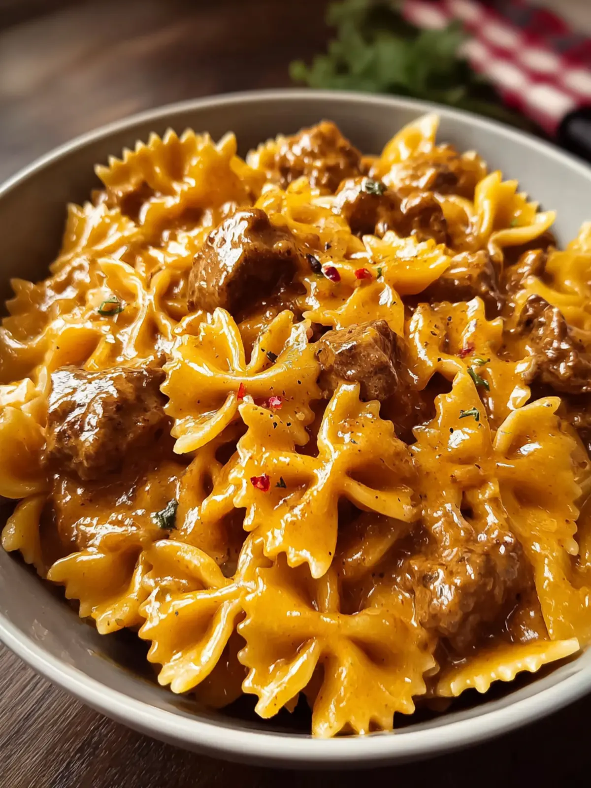 Crowd-Pleasing, Perfect Creamy Velveeta Beef and Bow Tie Pasta First Image