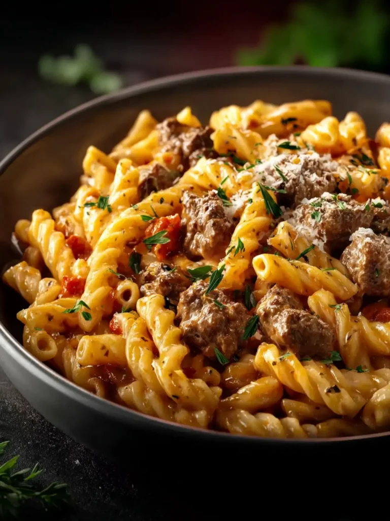 High Protein Creamy Beef Pasta First Image