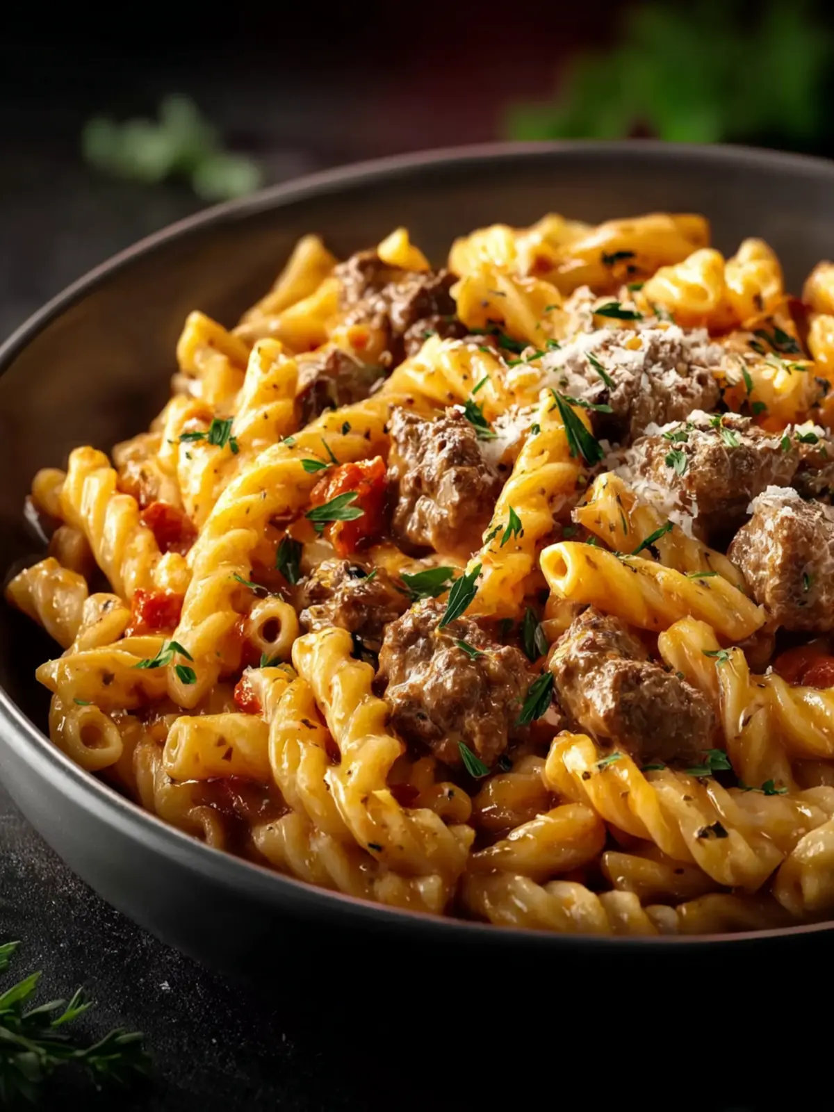 High Protein Creamy Beef Pasta First Image