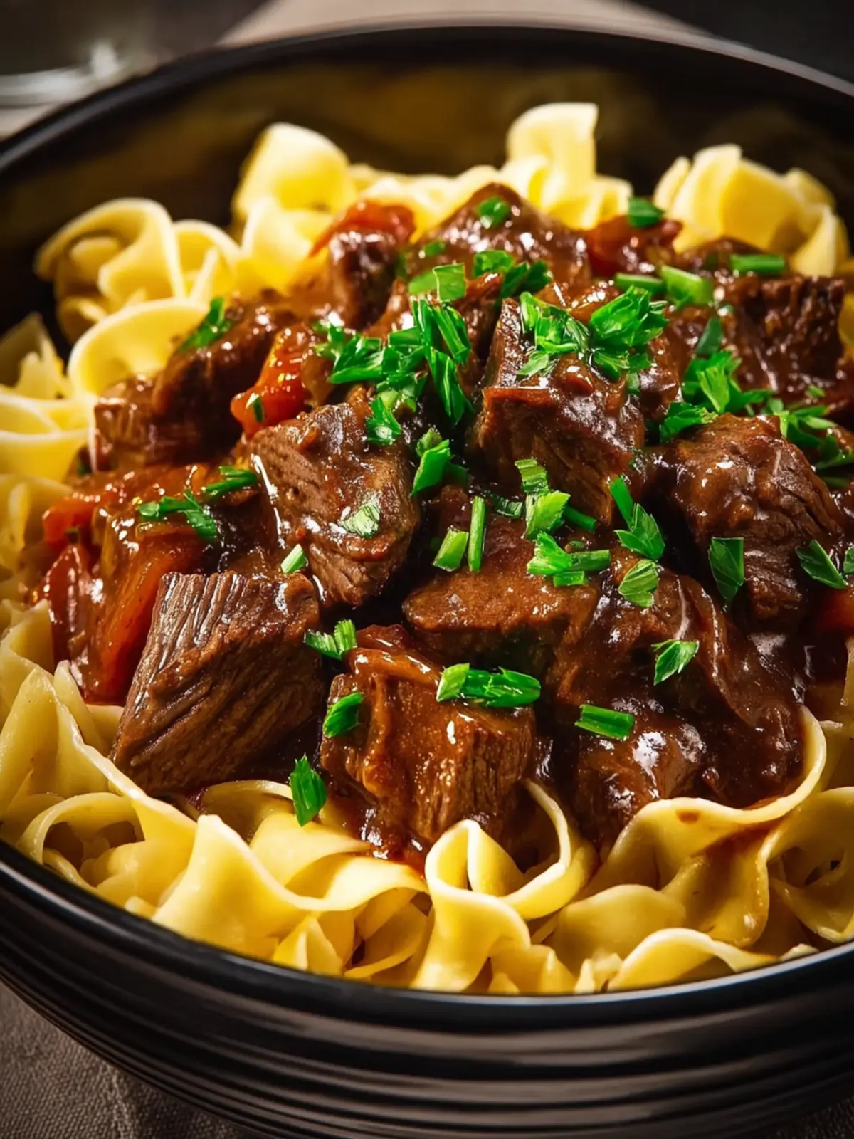 Easy Crockpot Beef Tips & Noodles First Image