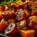 Honey Garlic Sausage Sweet Potatoes First Image