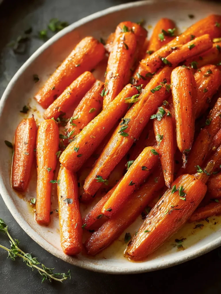 Delicious Honey Thyme Roasted Carrots First Image