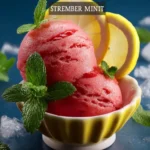 Strawberry Lemon Mint Sorbet with Fresh Lemon and Cooling Mint First Image
