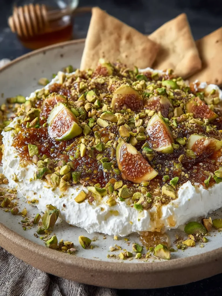 5 Minute Goat Cheese Dip with Fig Jam & Pistachios First Image