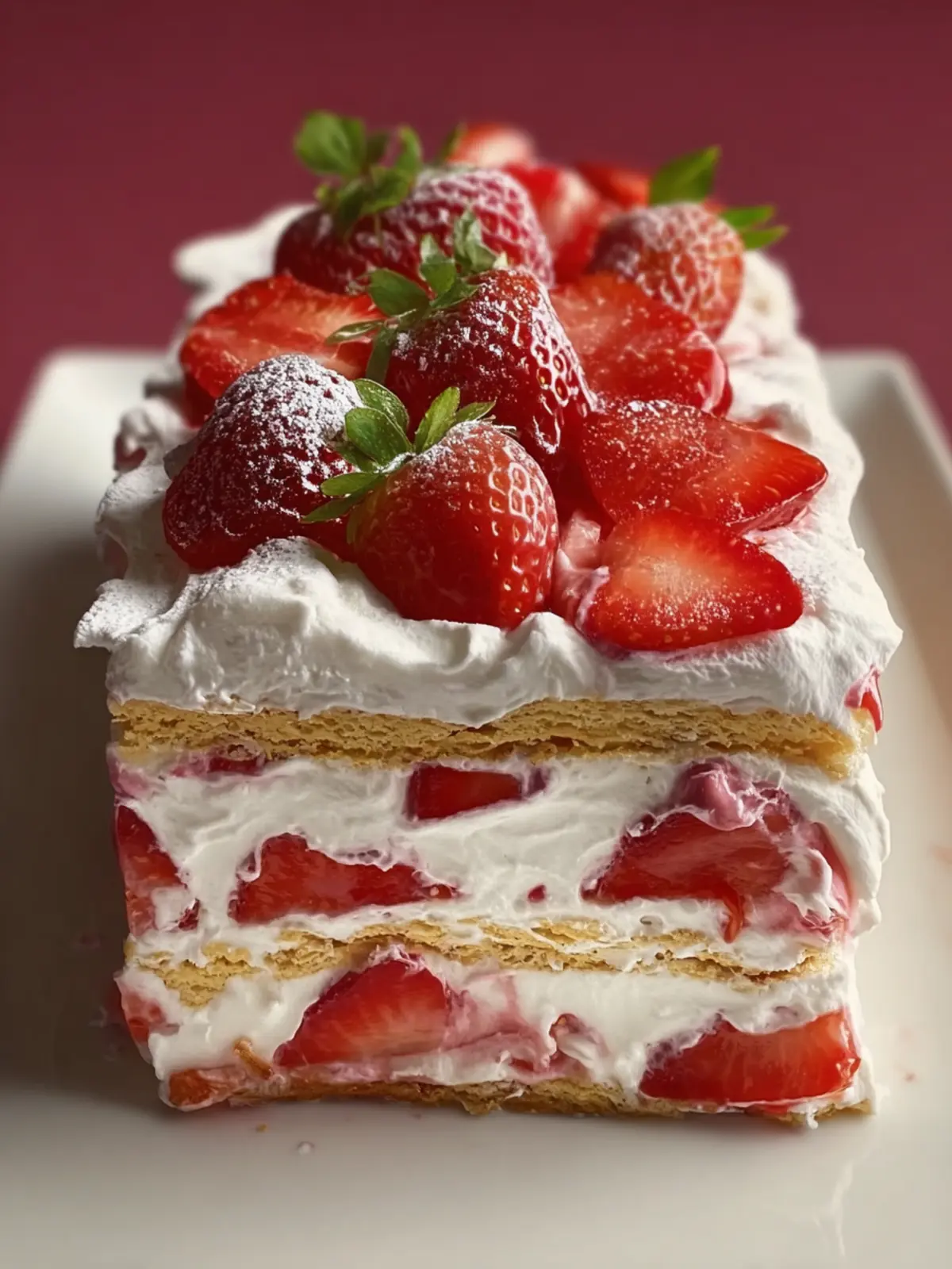 Strawberry Cream Cheese Icebox Cake First Image